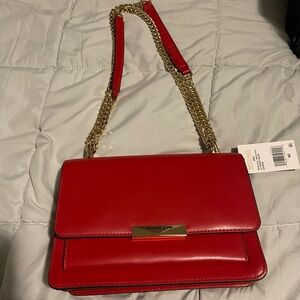 Michael Kors Red Leather Shoulder Bag